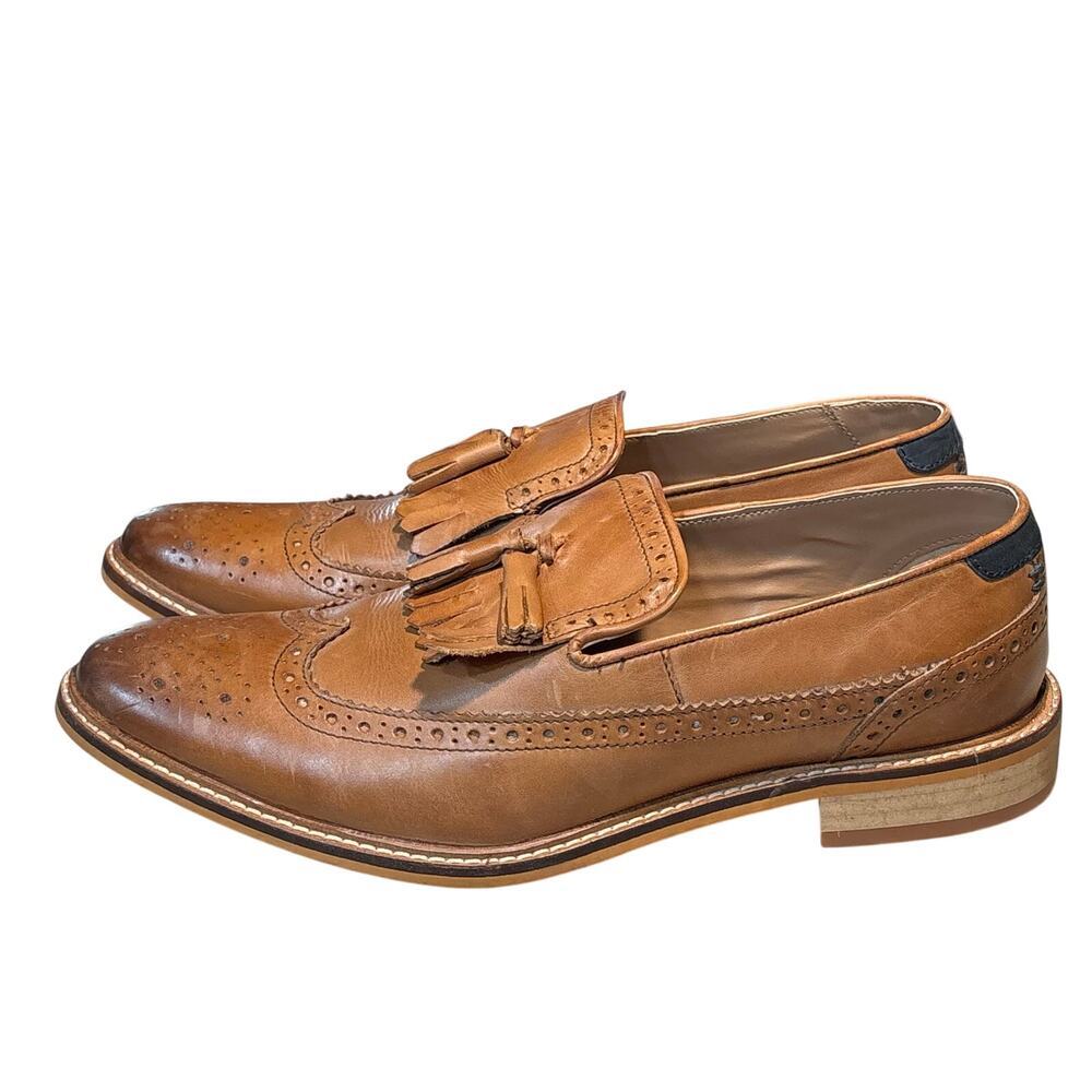 ASOS Men's Fringe Loafer Wing Tip Dress Office Wedding Leather Shoes Size 10